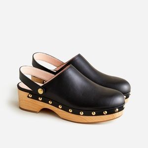 J. Crew Convertible Leather Clogs Black